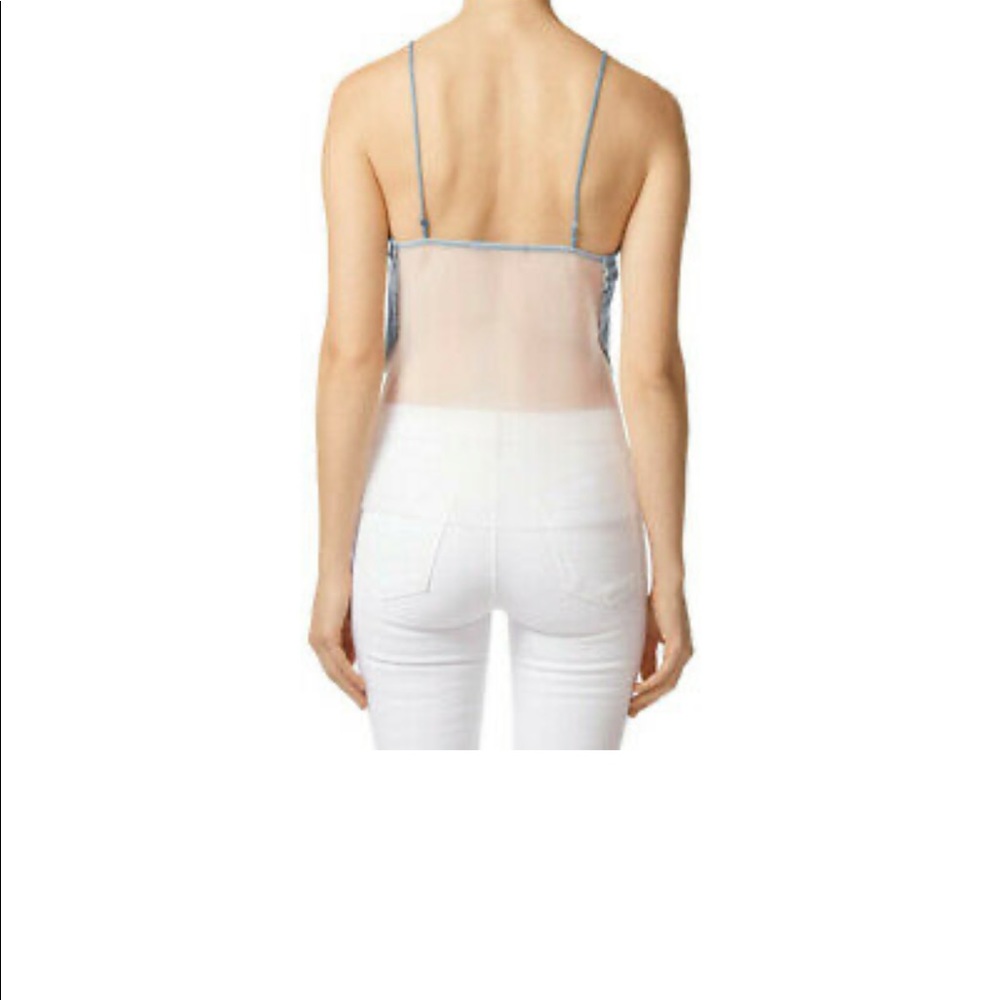 NWT J brand sheer back denim tank top with adjustable straps